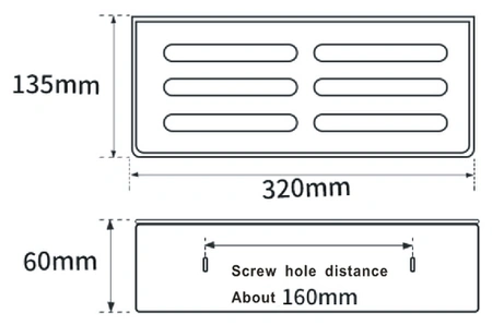 Полка прямоугольная, черная RUSH EDGE ED77164B black